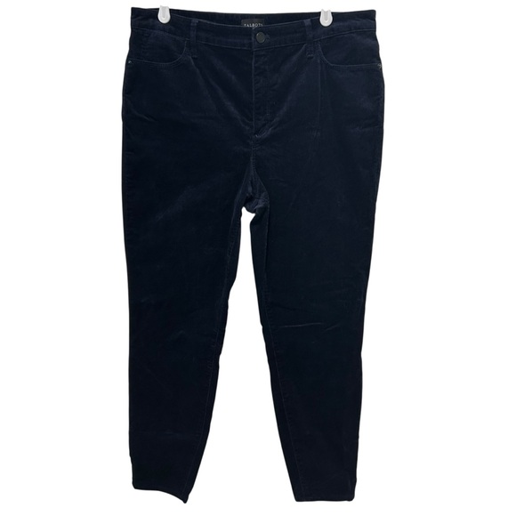 Talbots Corduroy Jeggings Size 14 Dark Blue High Waist Ankle Length Slimming - Picture 1 of 8